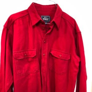 Vintage Woolrich chamois shirt size L bright red